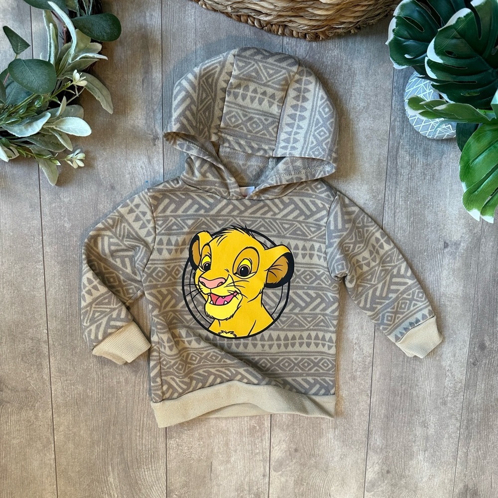 Disney Lion King Simba Graphic Hoodie Sweatshirt Toddler Size 2T Modern